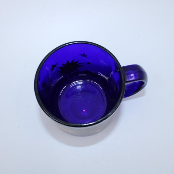 Vintage Libbey Celestial Mug | Blue, Cobalt, Sun and Moon - Picture 3 of 6